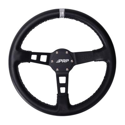 PRP Deep Dish Leather Steering Wheel (Silver) - G112